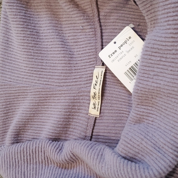 NWT Free Peple Off Shoulder Long Sleeve Tee Purple Smoke top sweater - Picture 5 of 9